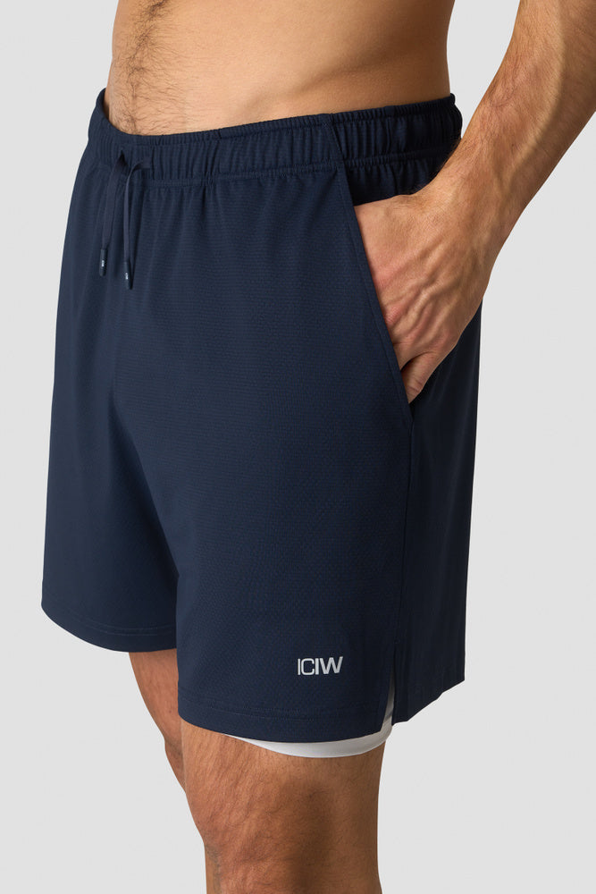 ICIW Stride 2-in-1 Shorts  Navy Blue/Light Grey