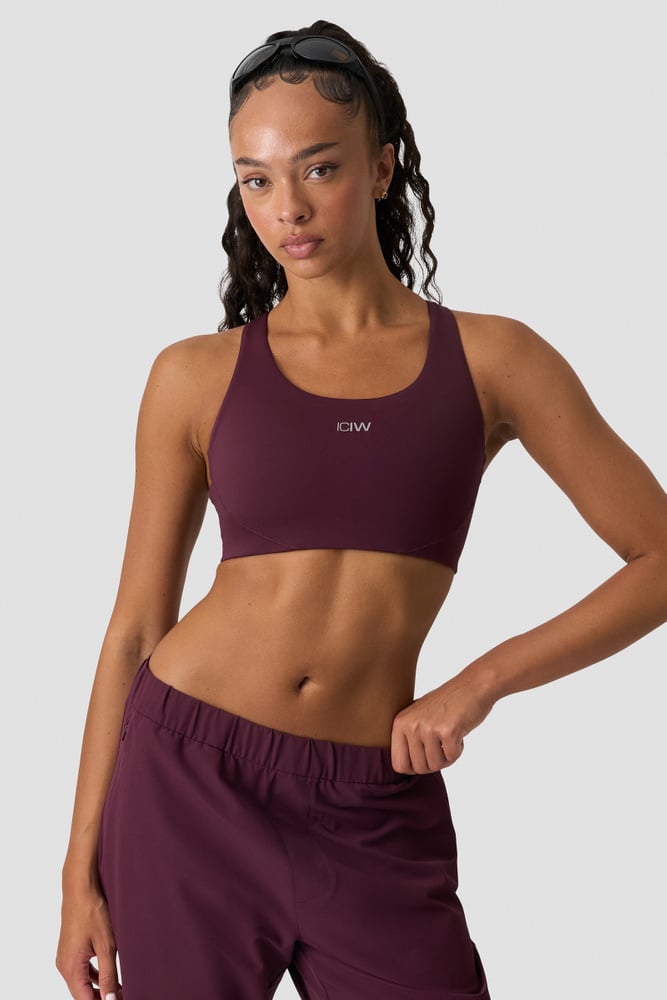 ICIW Mirage Cardio Mid Support Bra Maroon