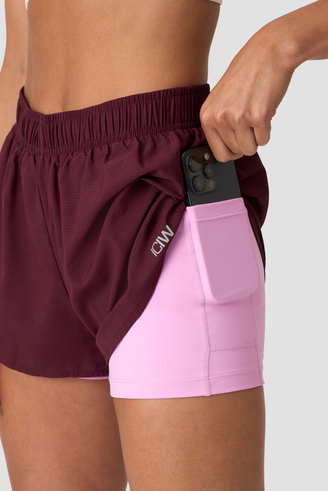 ICIW Mirage 2-in-1 Shorts Dark Mahogany