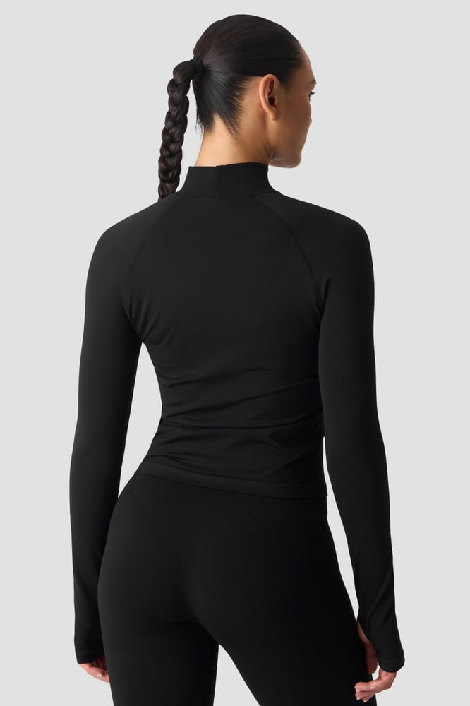 ICIW Smooth Seamless 1/2 Zip LS Black