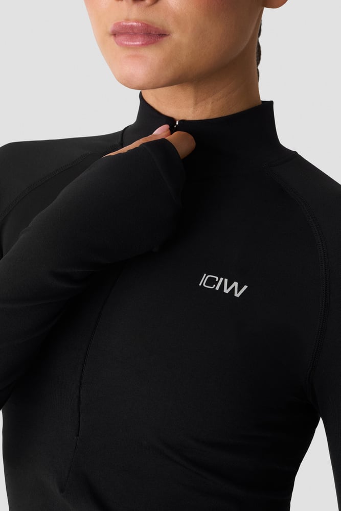ICIW Smooth Seamless 1/2 Zip LS Black