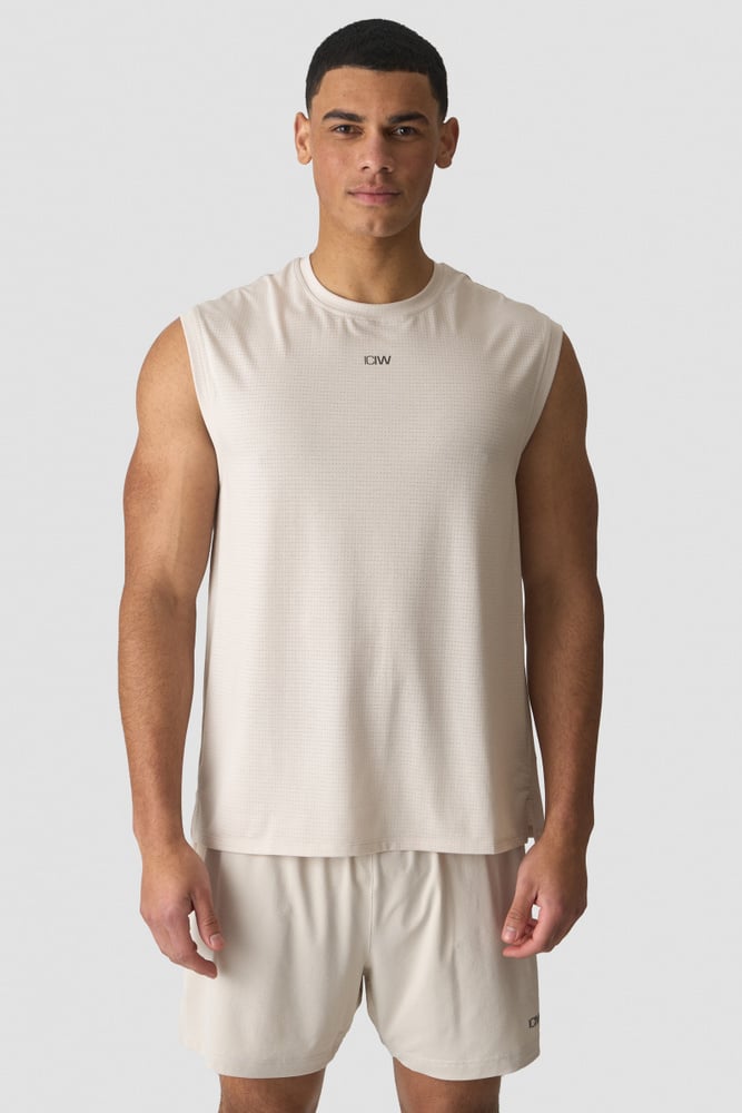 ICIW Stride Sleeveless Tee Dri-Release M Light Beige