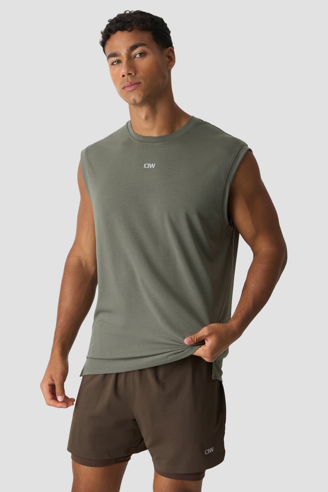 ICIW Stride Sleeveless Tee Dri-Release Warm Green