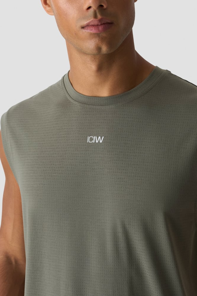 ICIW Stride Sleeveless Tee Dri-Release Warm Green