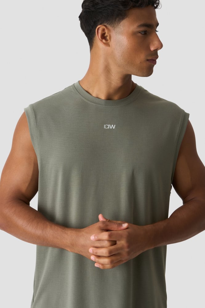 ICIW Stride Sleeveless Tee Dri-Release Warm Green