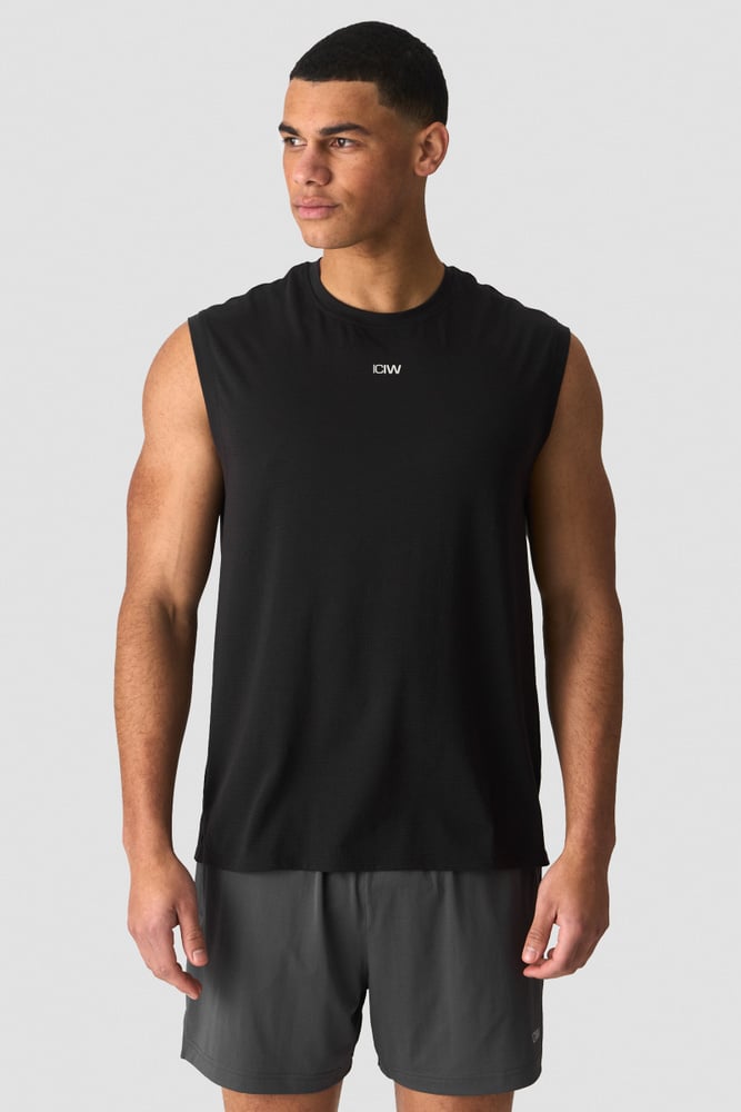ICIW Stride Sleeveless Tee Dri-Release Black
