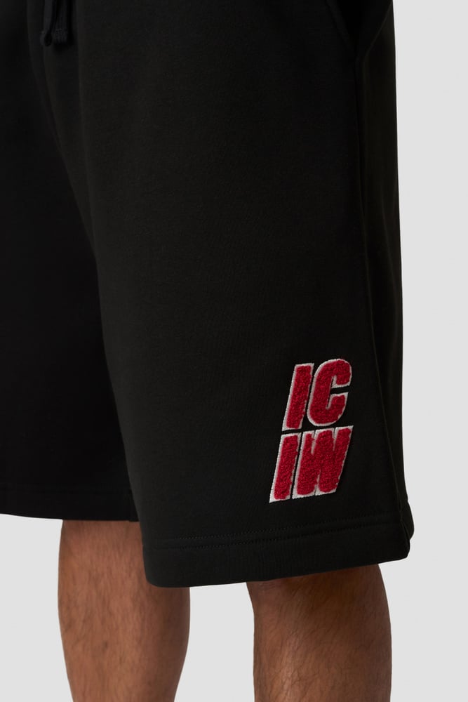 ICIW Everyday Relaxed Sweat Shorts Terry Print Black