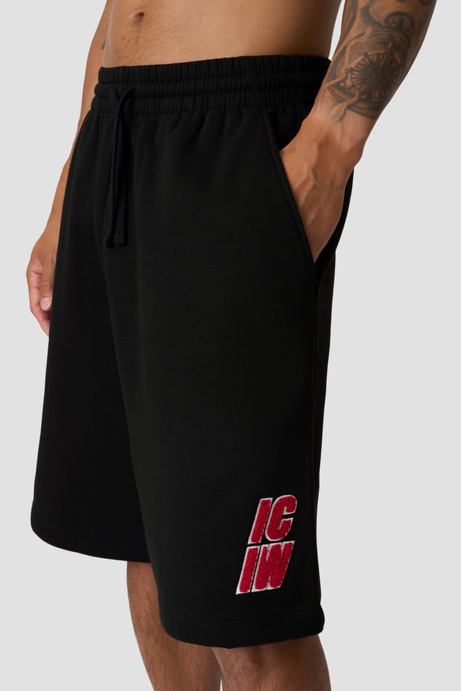 ICIW Everyday Relaxed Sweat Shorts Terry Print Black