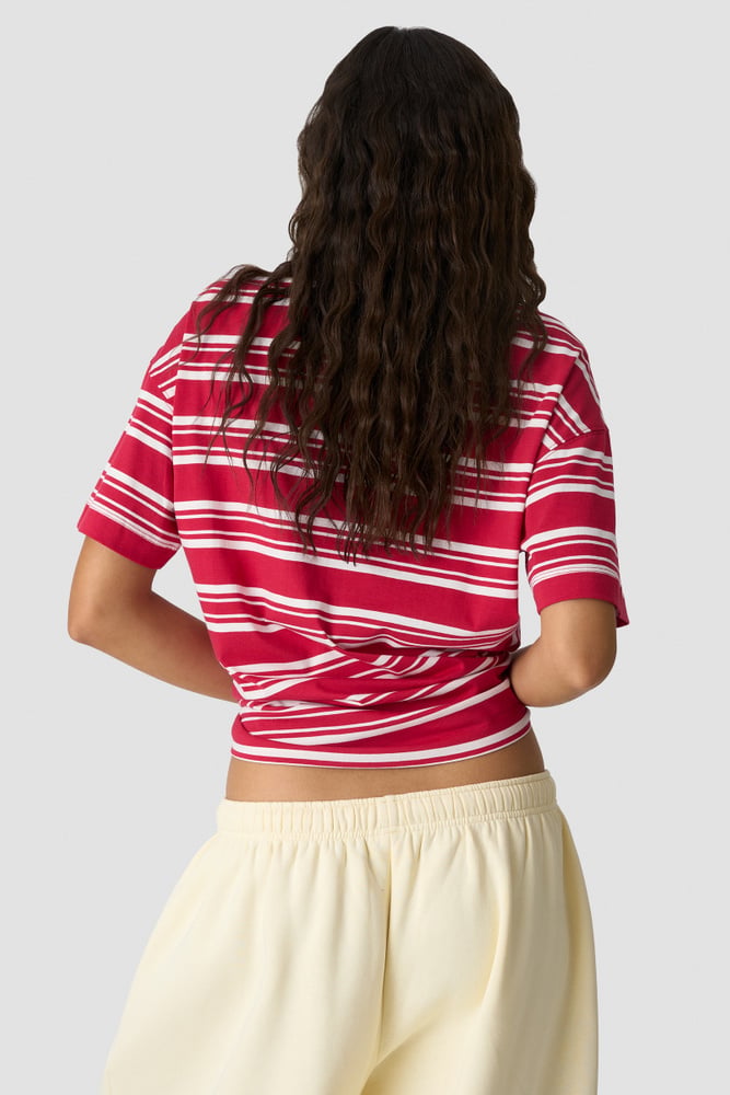 ICIW Everyday Oversized Tee Stripe Bright Red