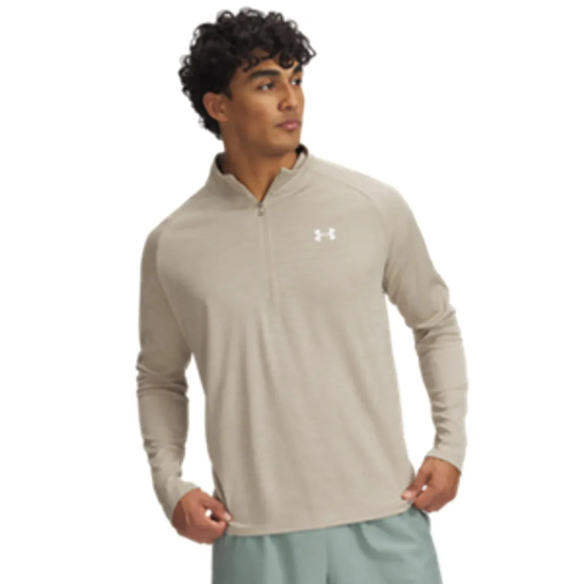 Under Armour UA Tech Textured 1/2 Zip City Khaki