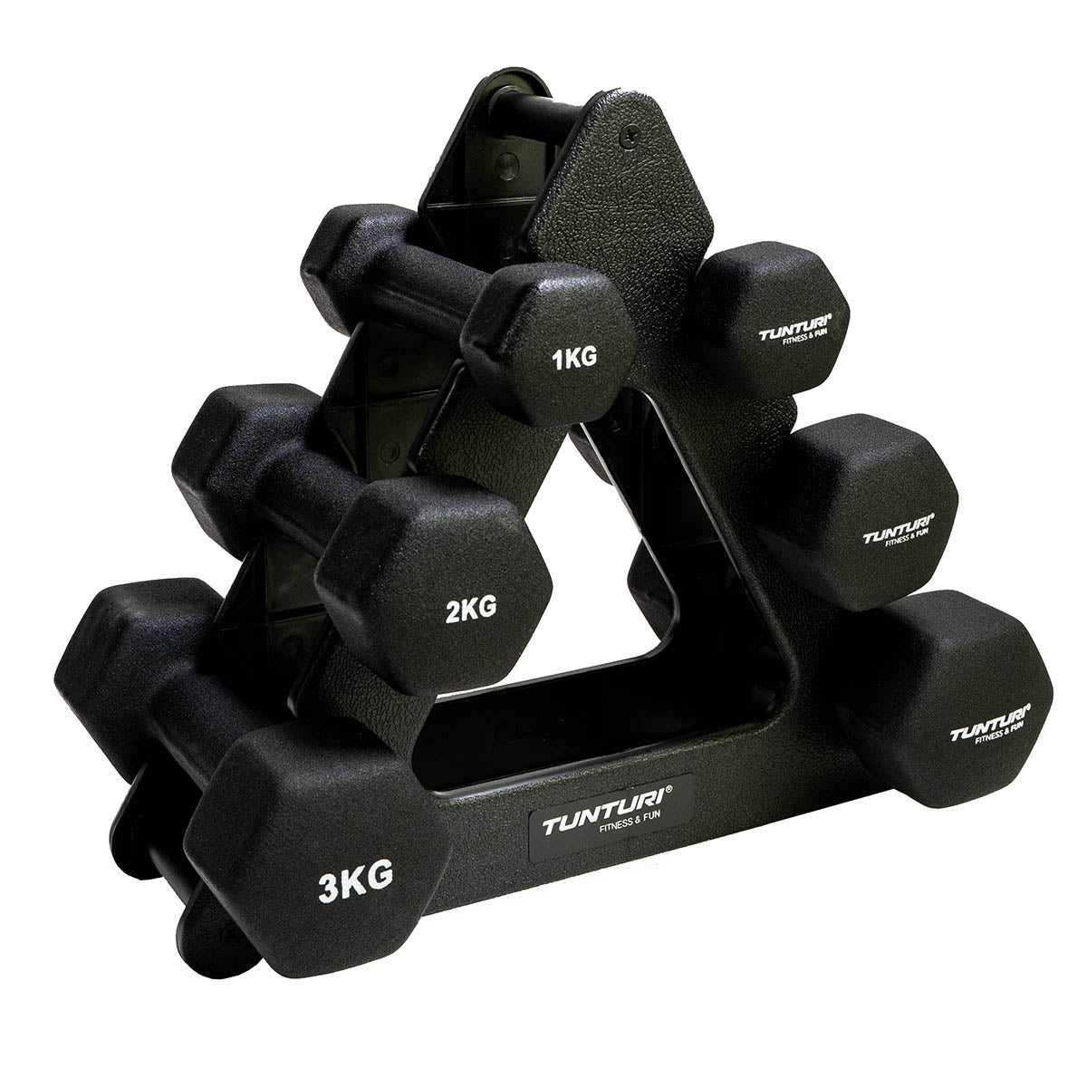 Tunturi Neopreen Dumbellset 3prs+stand