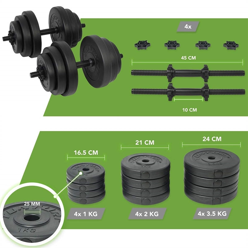 Tunturi Dumbbell Set Vinyl 28 kg