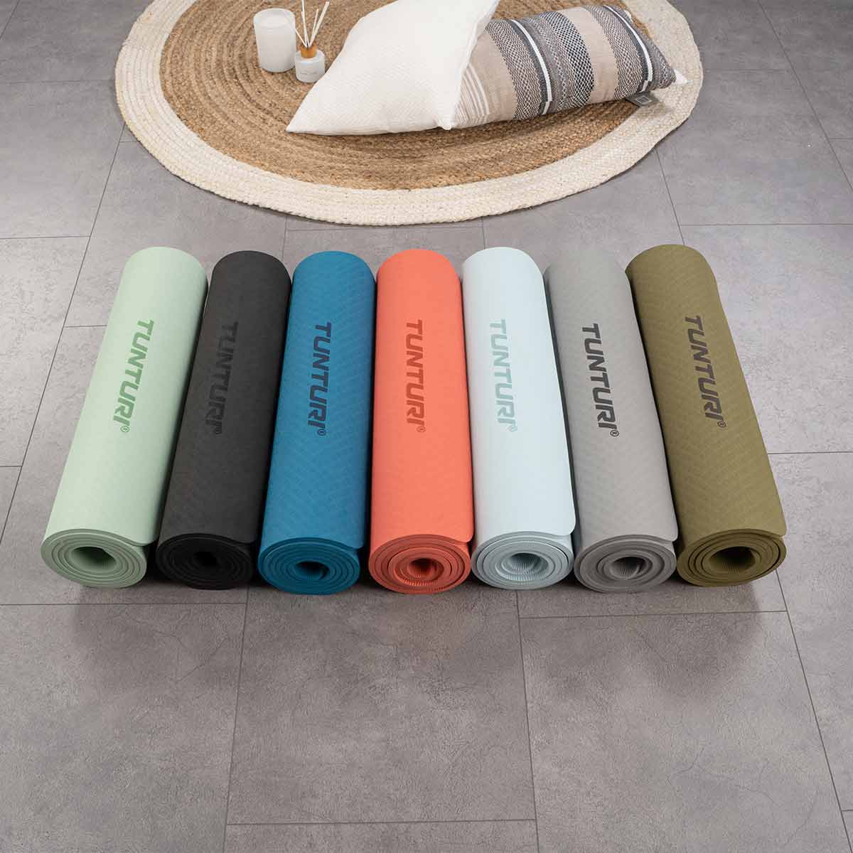 Tunturi Yoga Mat 8MM (Petrol Blue) Blue