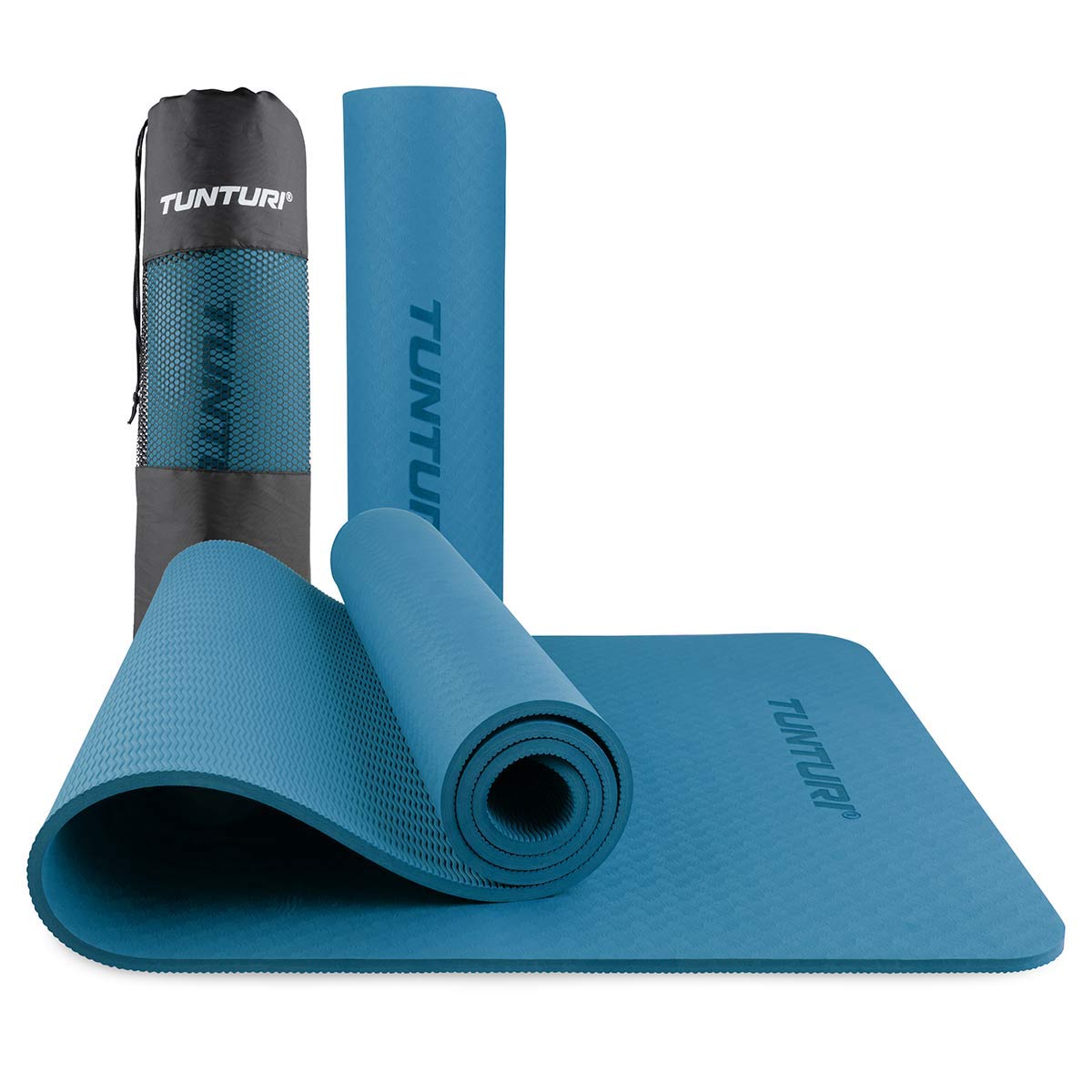 Tunturi Yoga Mat 8MM (Petrol Blue) Blue