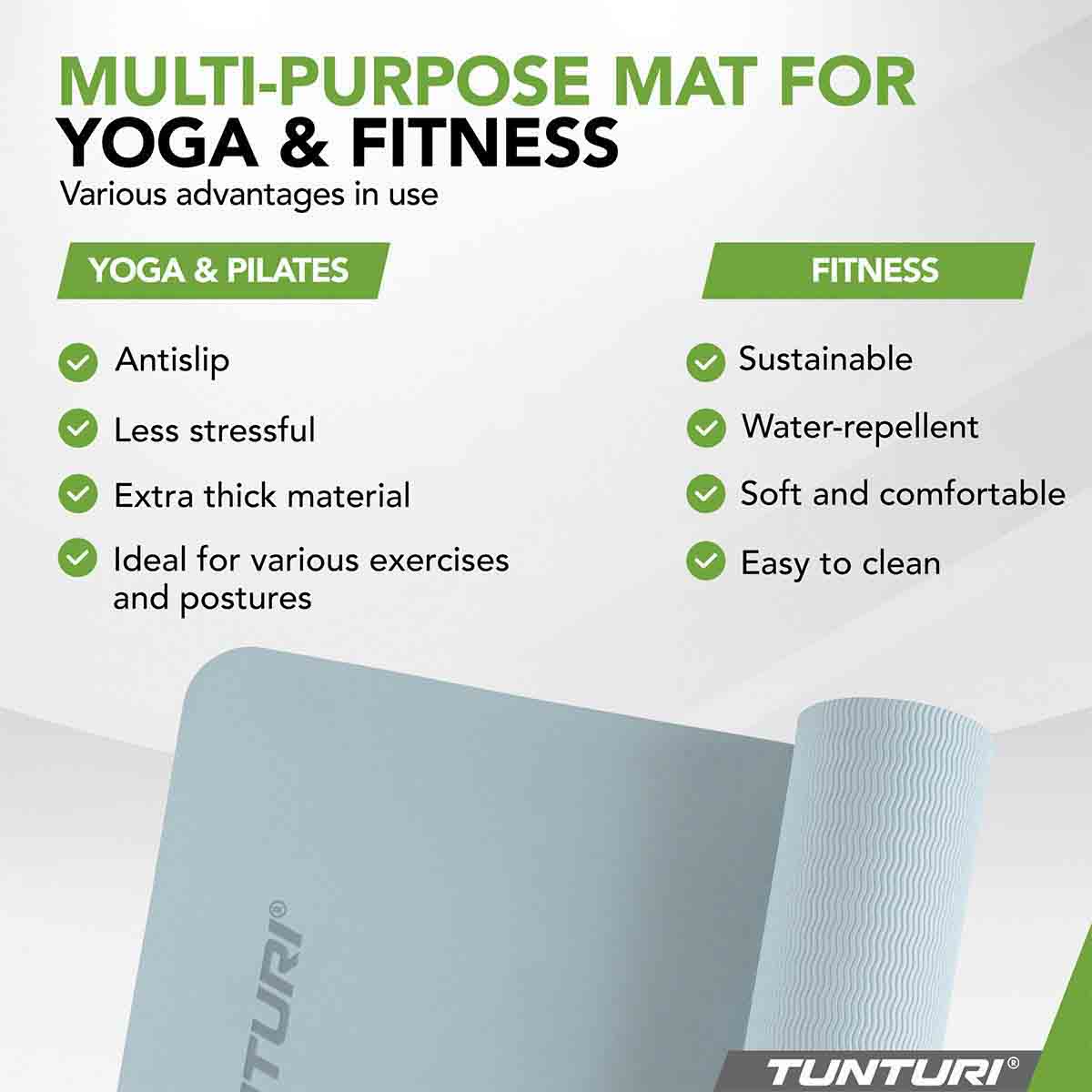 Tunturi Yogamat 8 mm Light Blue