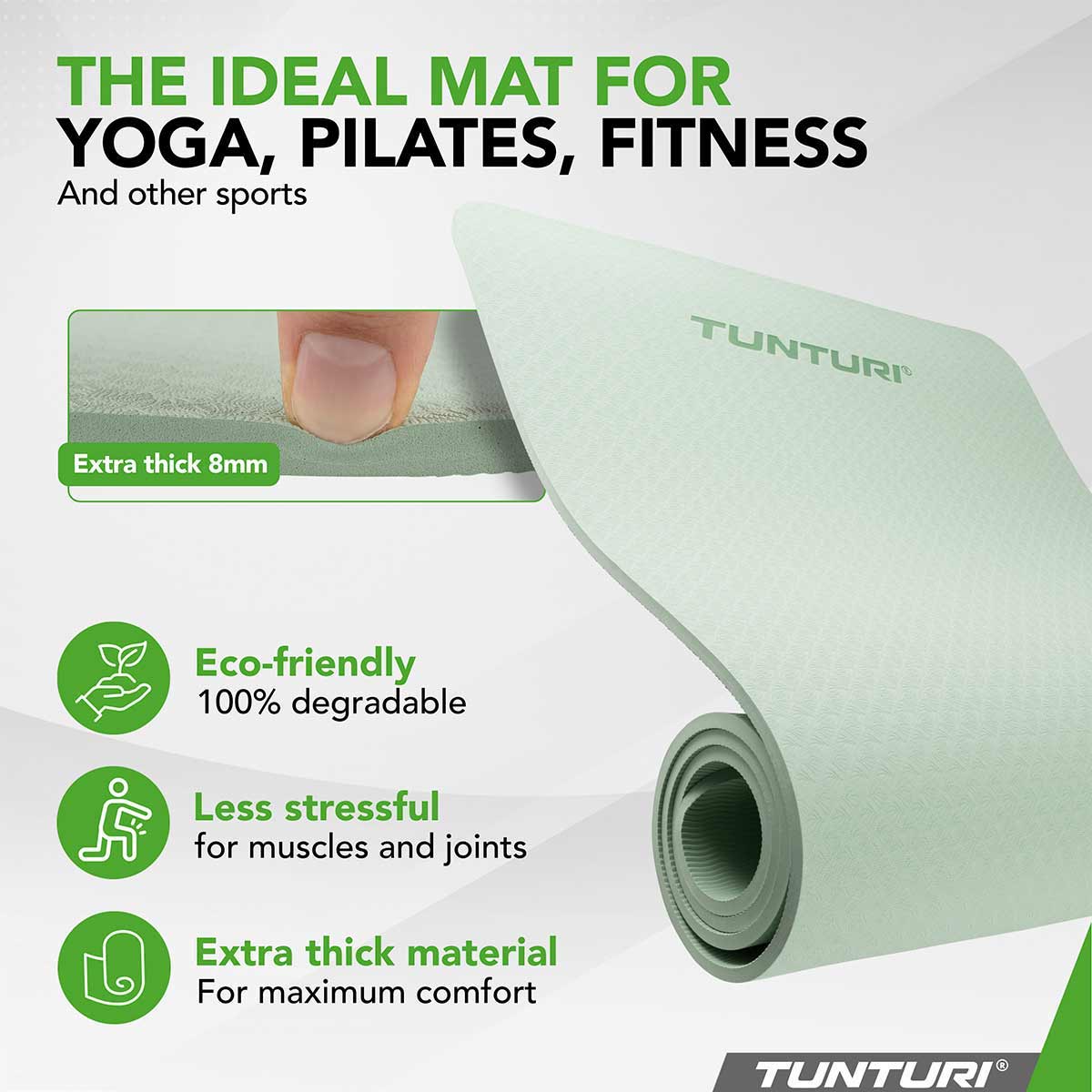 Tunturi Yoga Mat 8MM (Mint) mint