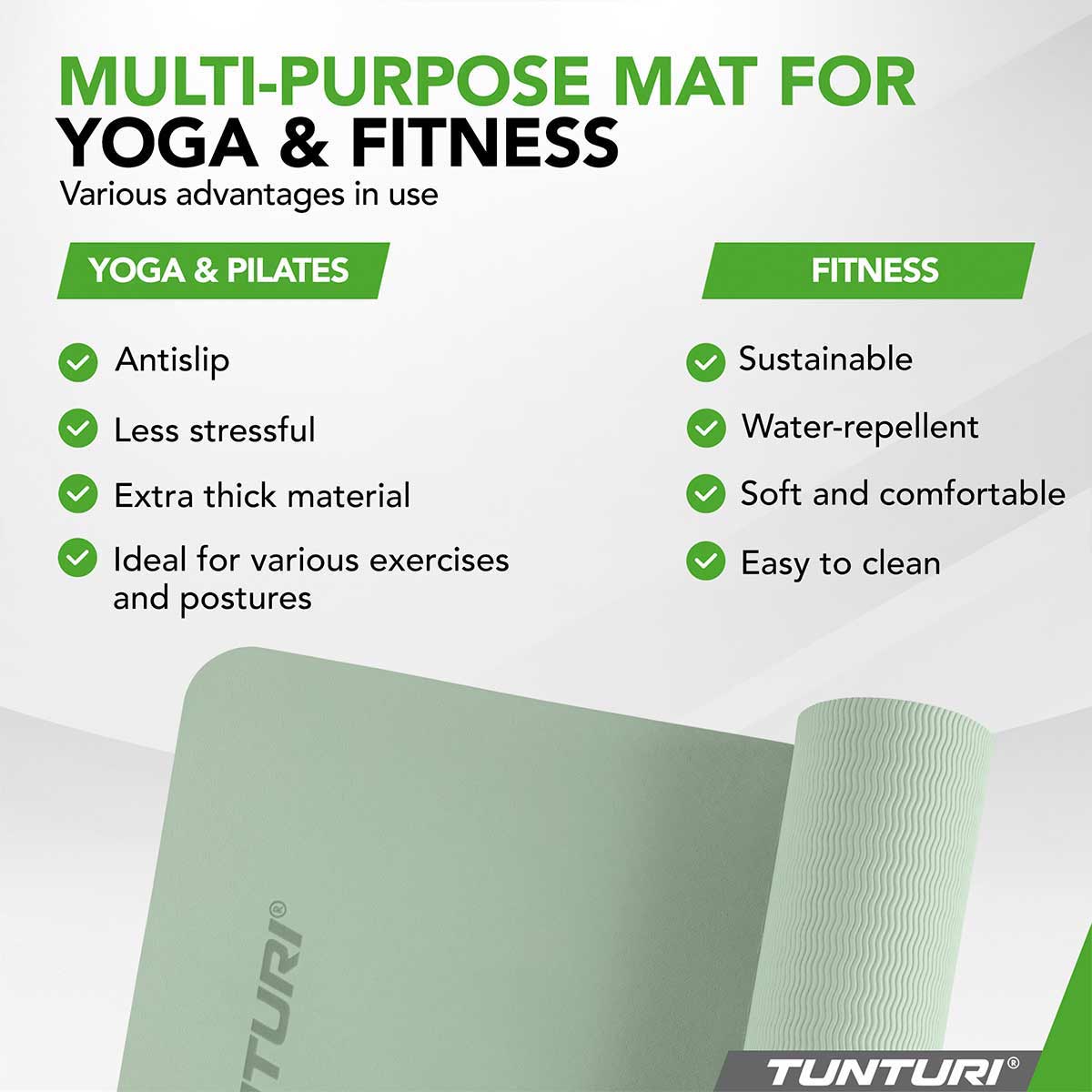 Tunturi Yoga Mat 8MM (Mint) mint