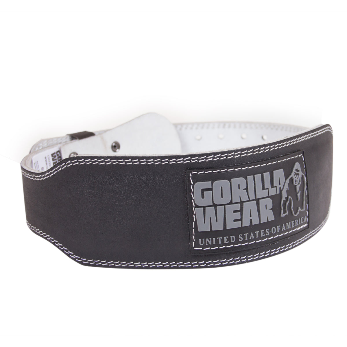 Gorilla Wear 4 Inch Padded Leather Belt, black/grey