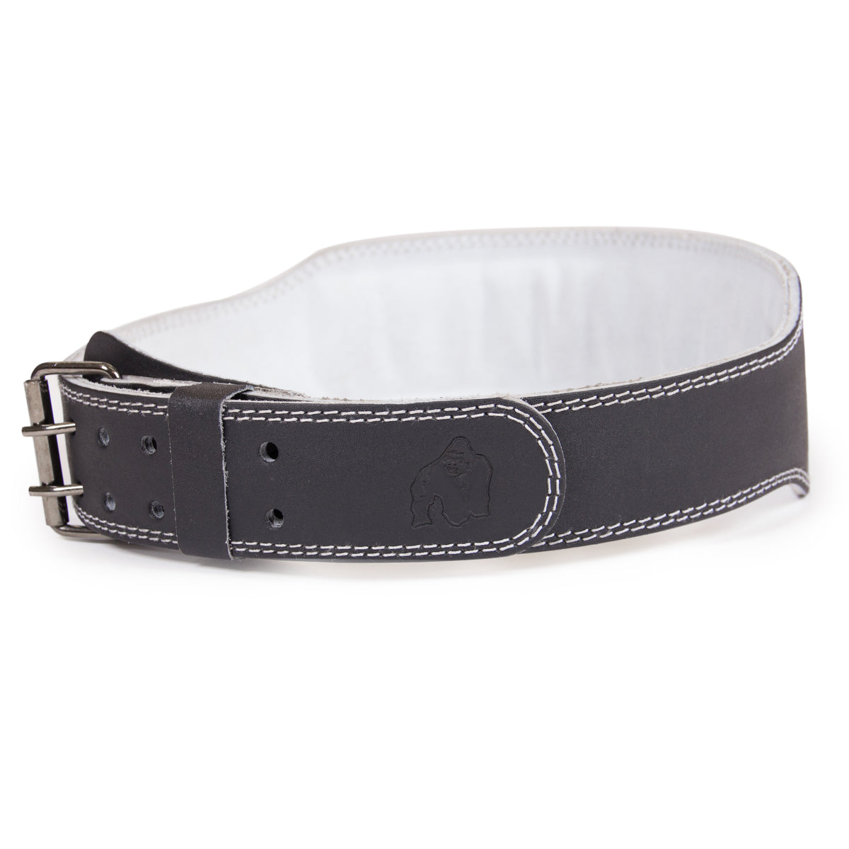 Gorilla Wear 4 Inch Padded Leather Belt, black/grey