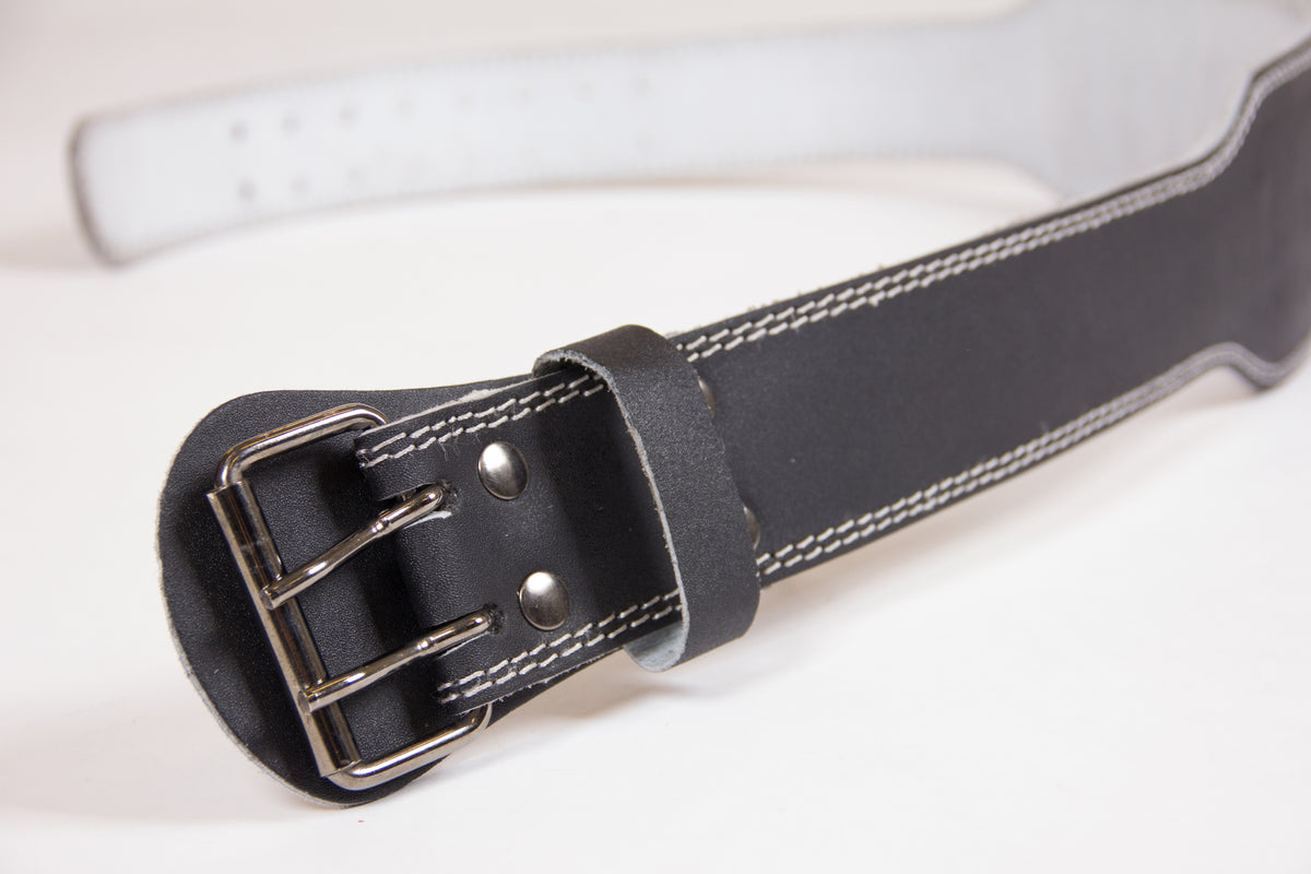 Gorilla Wear 4 Inch Padded Leather Belt, black/grey