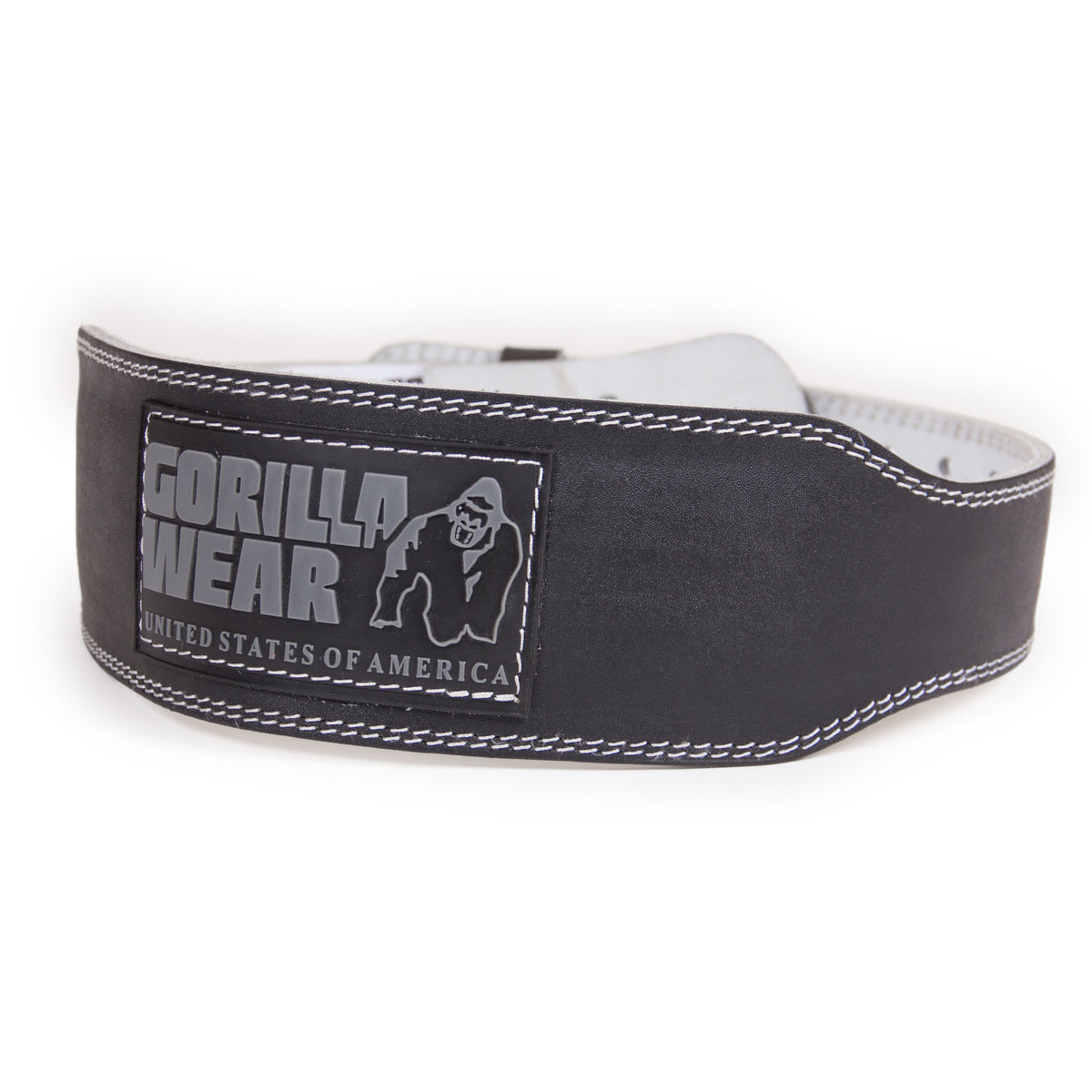 Gorilla Wear 4 Inch Padded Leather Belt, black/grey