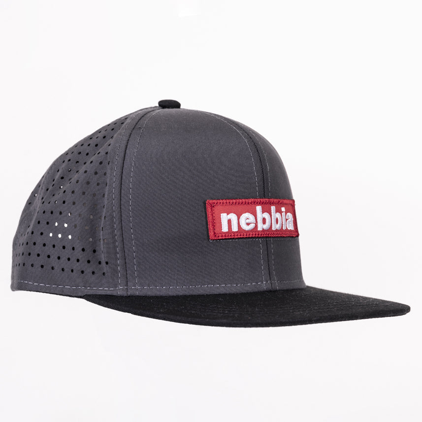NEBBIA Red Label Snapback Cap, grey