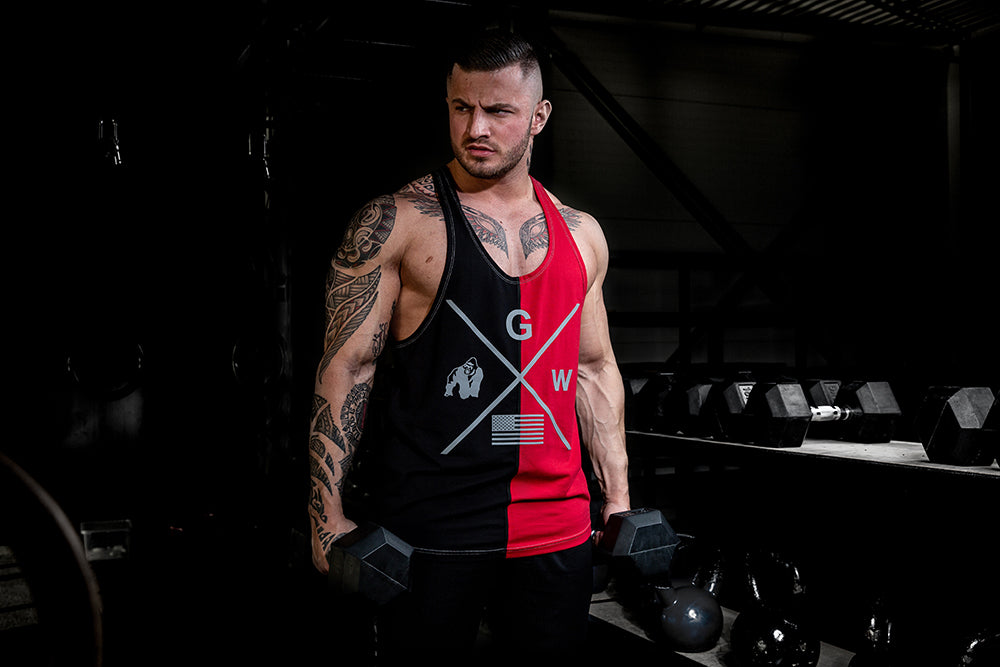Gorilla Wear Sterling Stringer Tank Top, black/red