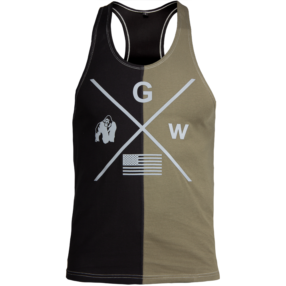 Gorilla Wear Sterling Stringer Tank Top, black/army green