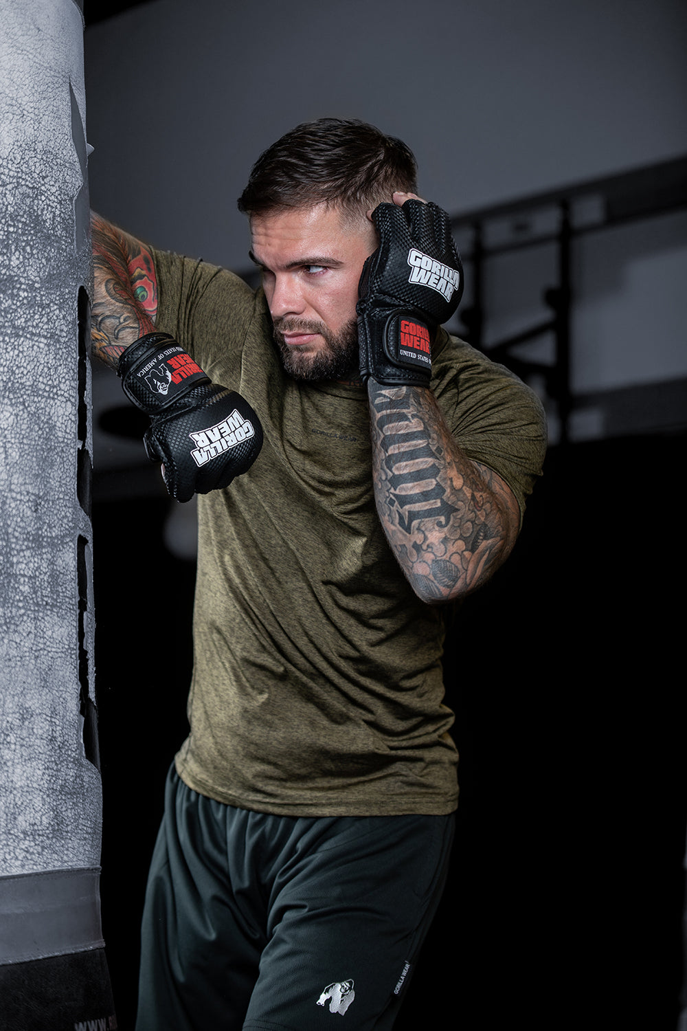 Gorilla Wear Berea MMA Gloves (without thumb), black/white