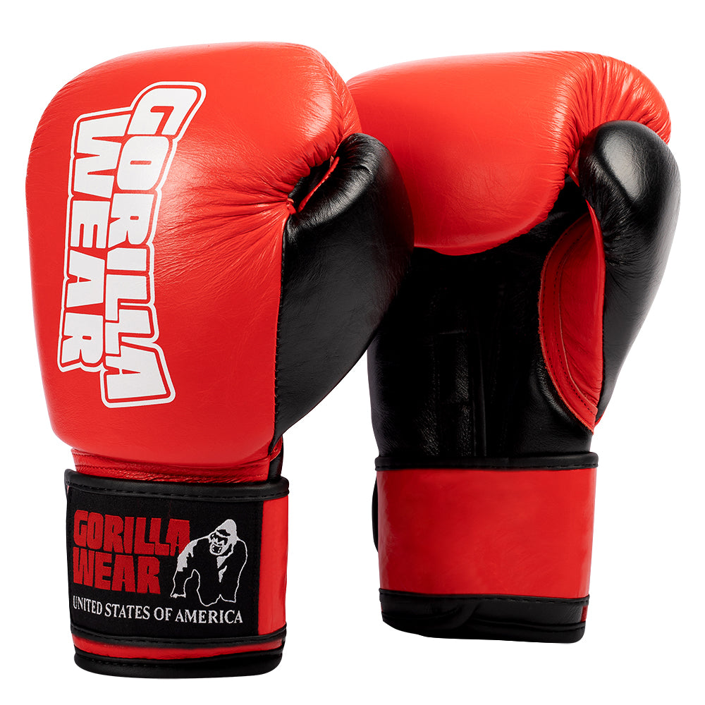 Gorilla Wear Ashton Pro Boxing Gloves, red/black