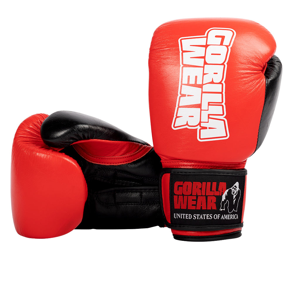 Gorilla Wear Ashton Pro Boxing Gloves, red/black