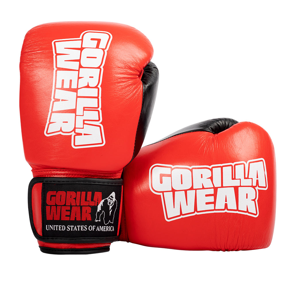 Gorilla Wear Ashton Pro Boxing Gloves, red/black