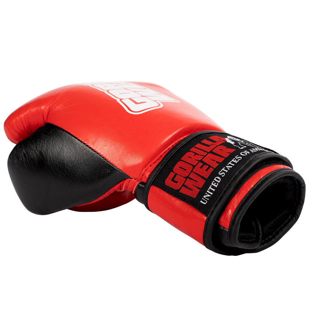 Gorilla Wear Ashton Pro Boxing Gloves, red/black