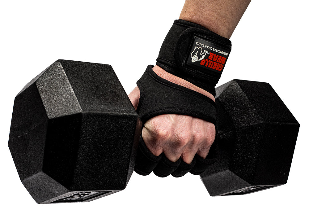 Gorilla Wear Yuma Weightlifting Workout Gloves, black