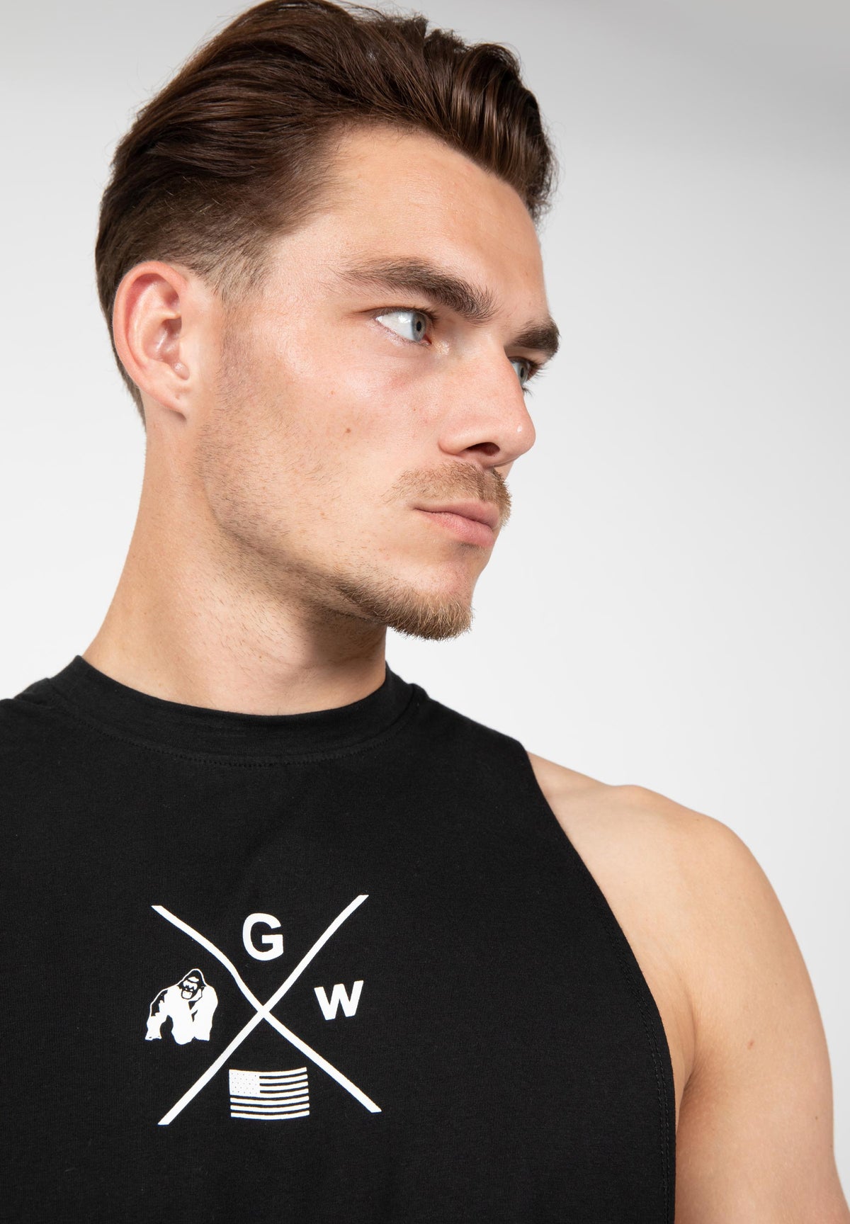 Gorilla Wear Cisco Drop Armhole Tank Top, black/white