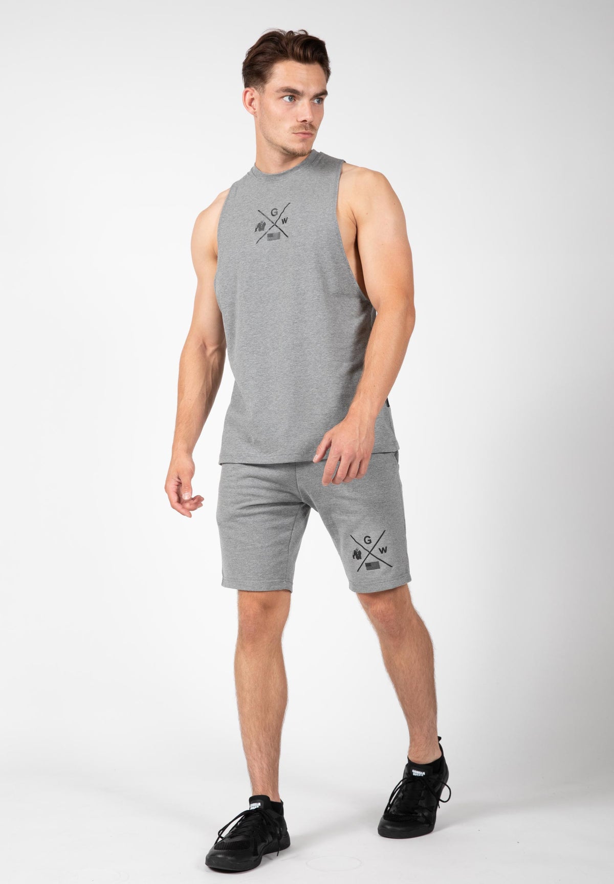 Gorilla Wear Cisco Drop Armhole Tank Top, grey/black