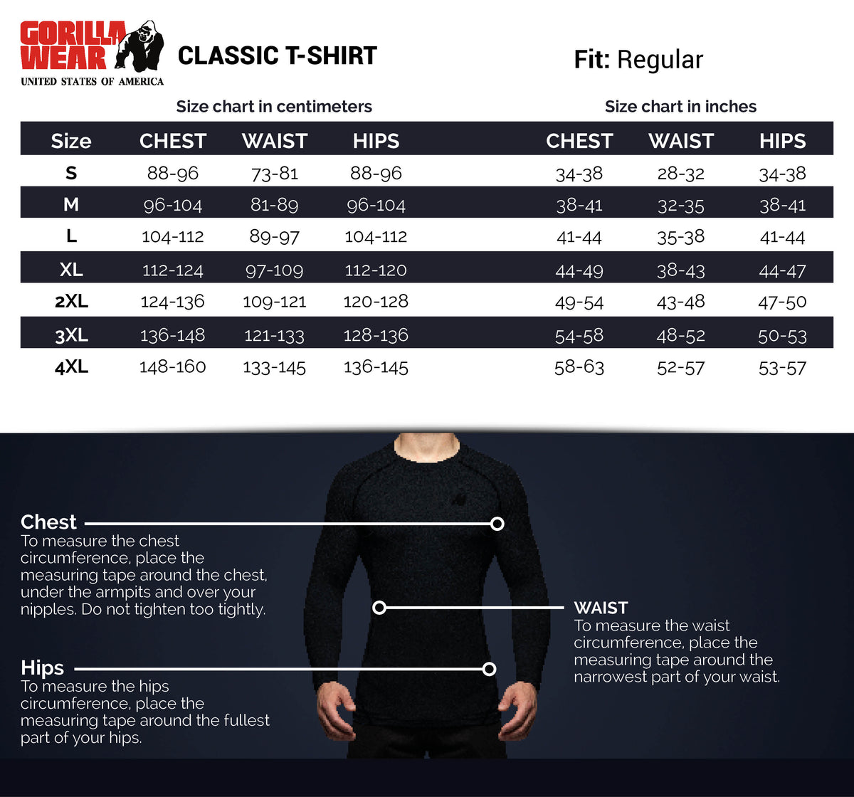 Gorilla Wear Classic T-Shirt, black