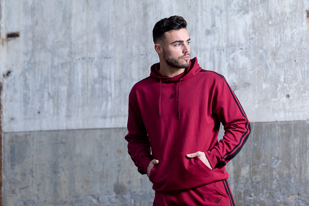 Gorilla Wear Banks Oversized Hoodie, burgundy red/black