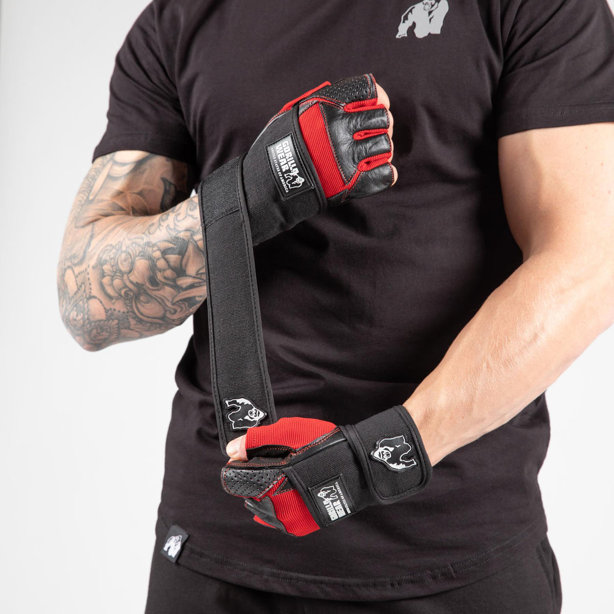 Gorilla Wear Dallas Wrist Wraps Gloves, black/red