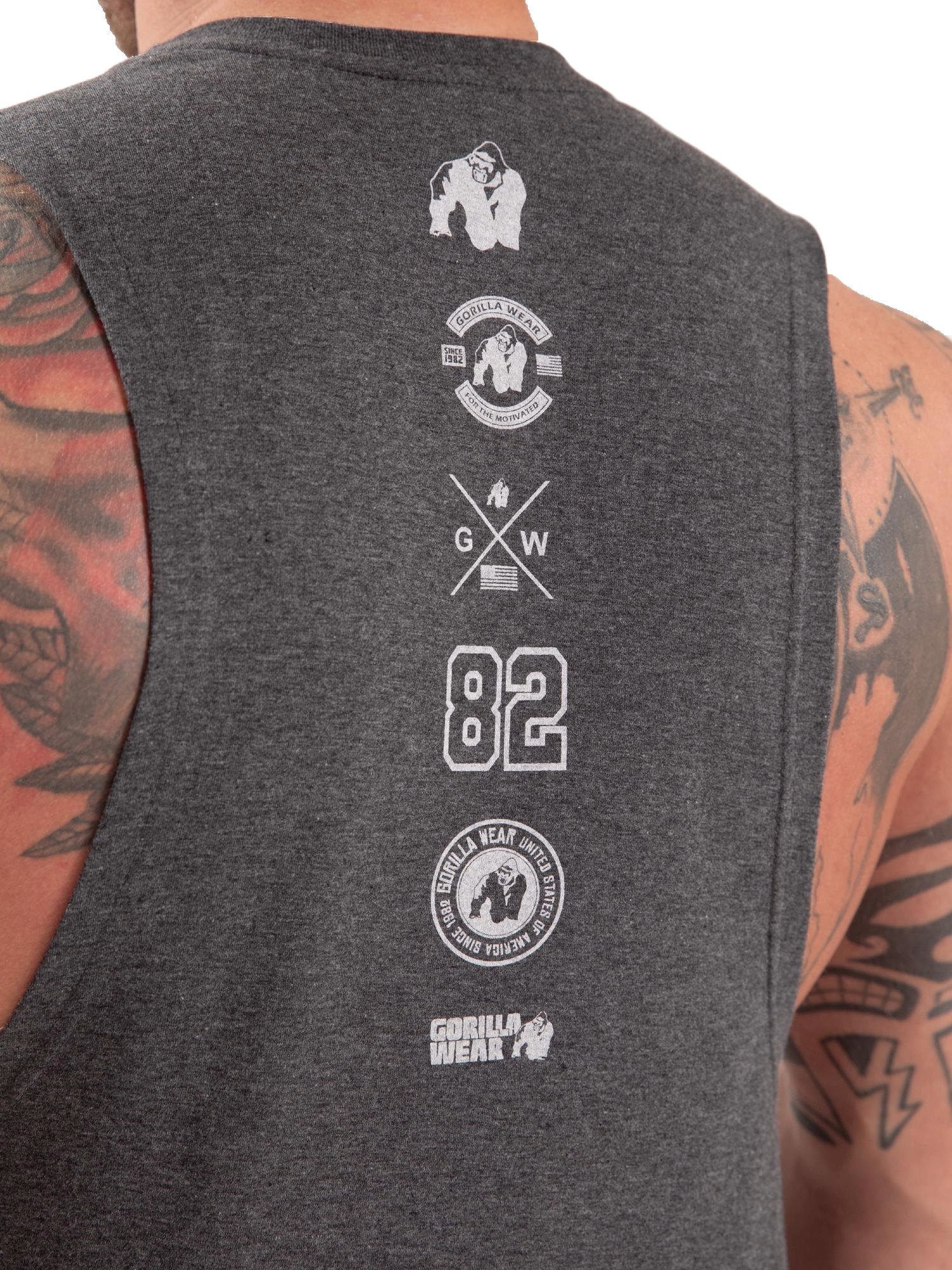 Gorilla Wear Lopez Drop Armhole Tank Top, dark grey melange