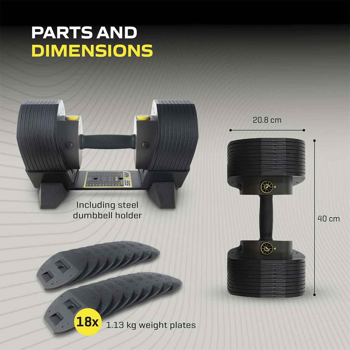 Tunturi MX55 Dumbbells 4,5-24,9 KG