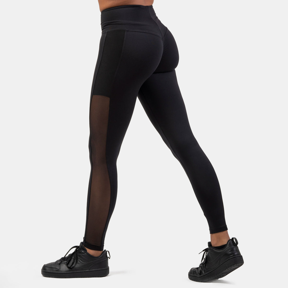 NEBBIA Black Mesh Design Leggings, black