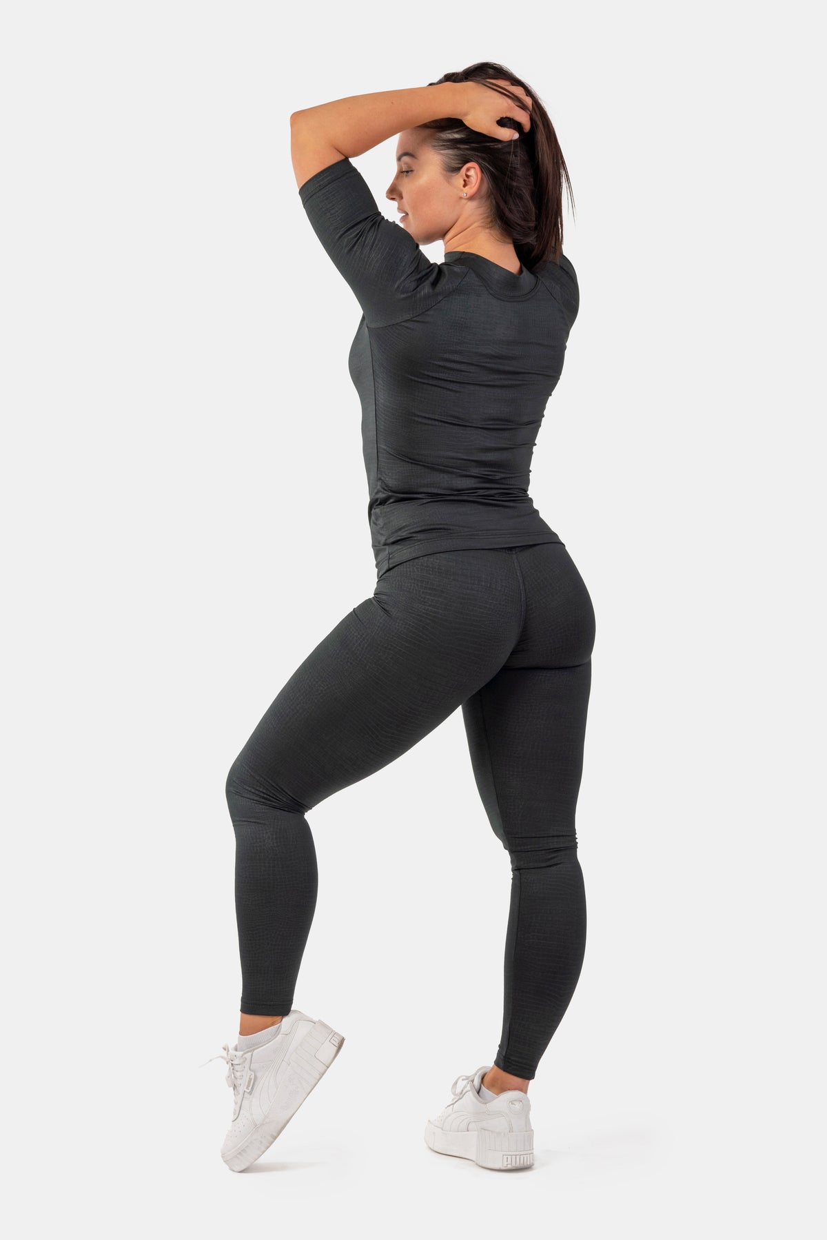 NEBBIA Python SnakeSkin High-Waist Leggings, black