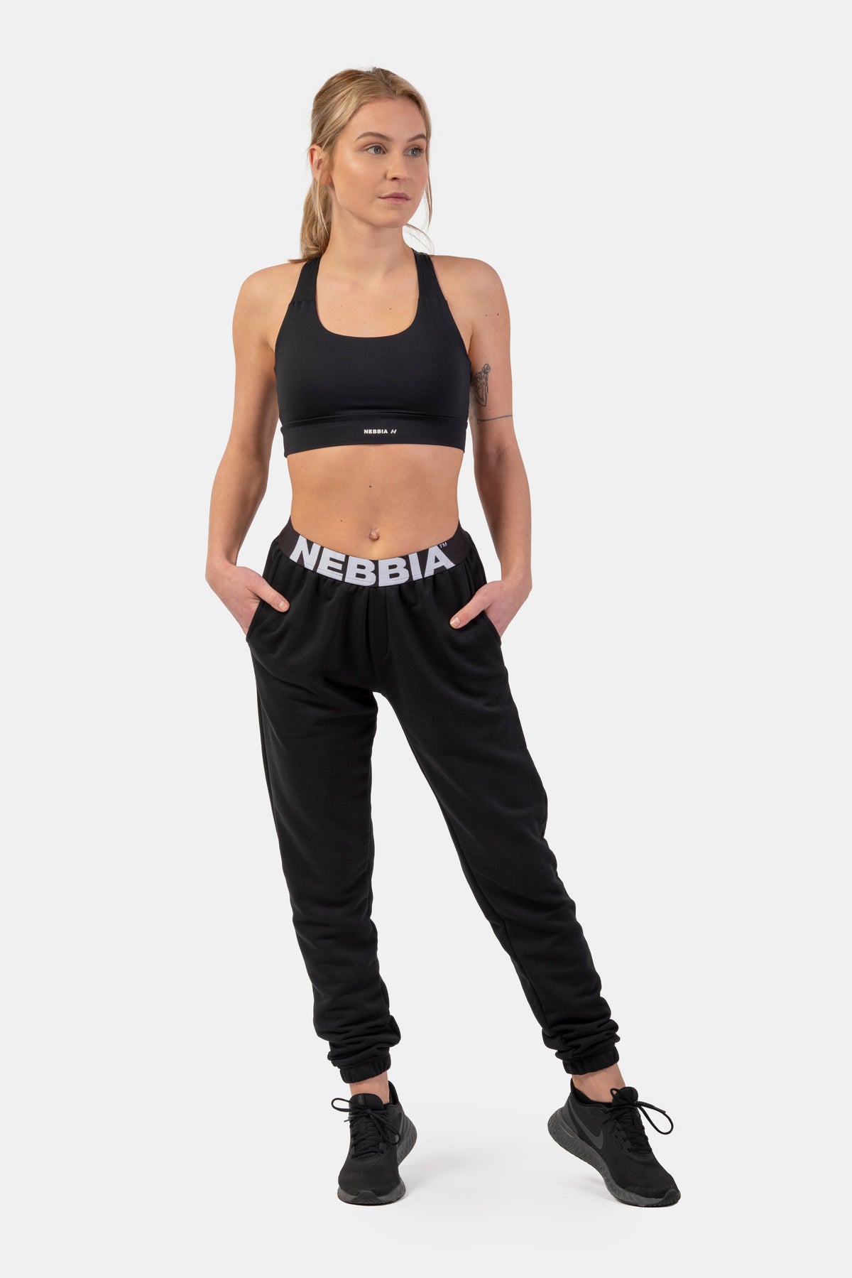 NEBBIA Iconic Mid-Waist Sweatpants, black