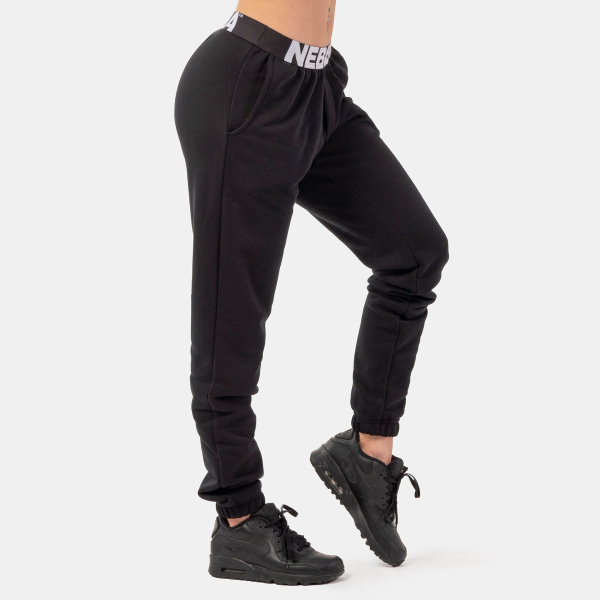 NEBBIA Iconic Mid-Waist Sweatpants, black