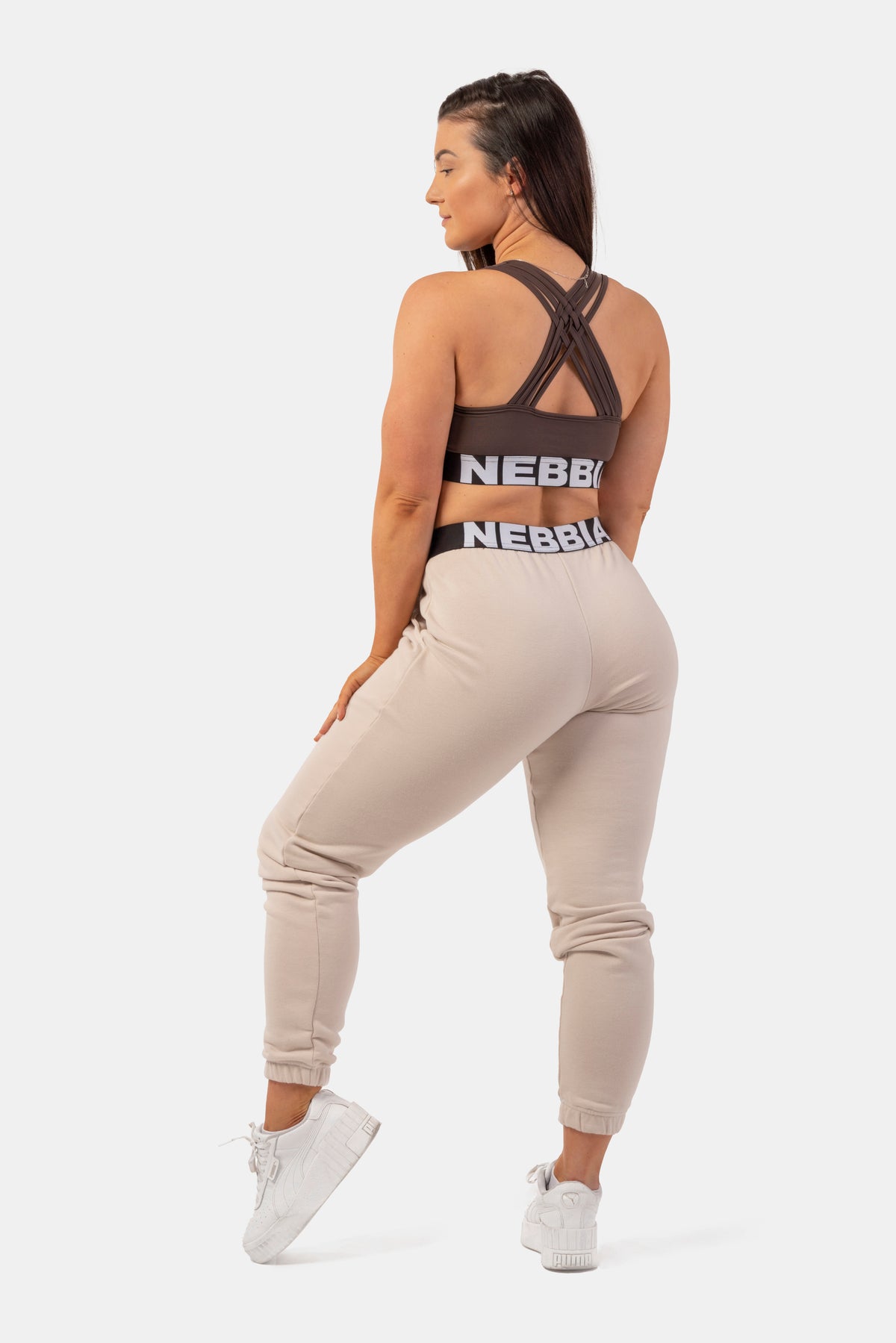 NEBBIA Iconic Mid-Waist Sweatpants, cream