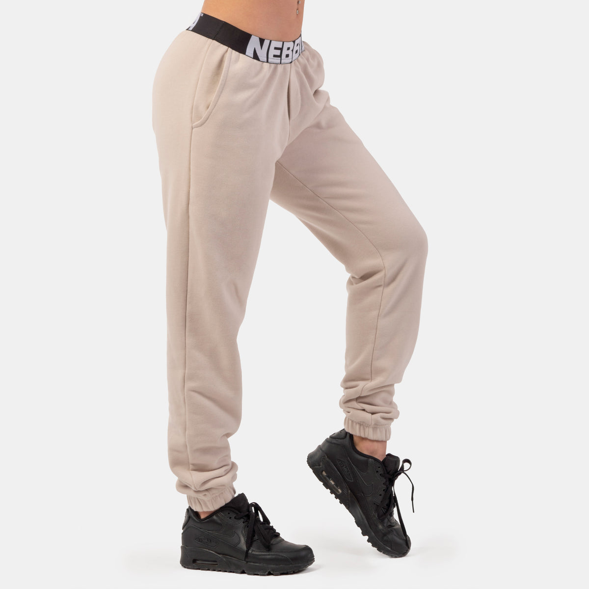 NEBBIA Iconic Mid-Waist Sweatpants, cream