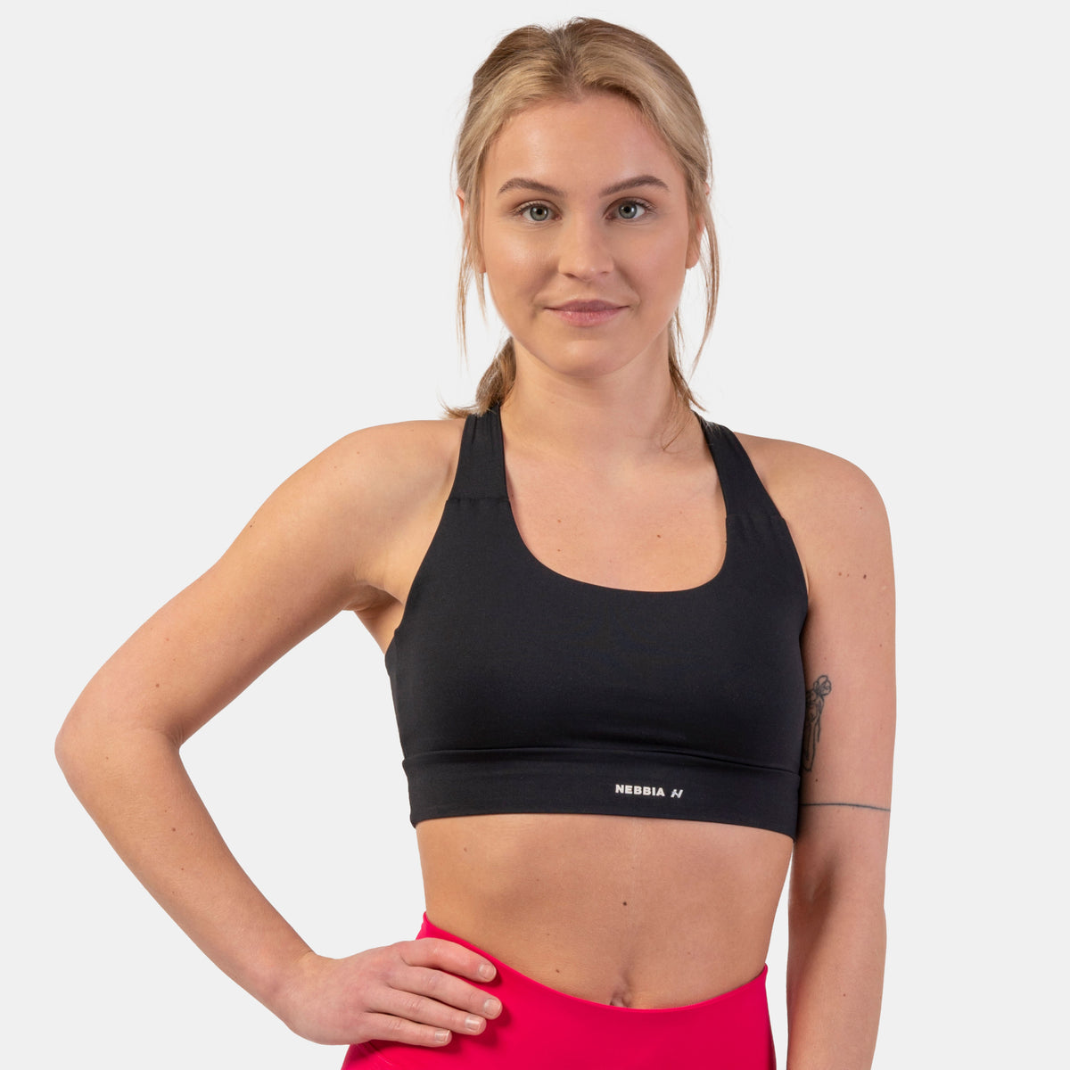 NEBBIA Active Sports Bra with medium impact, black