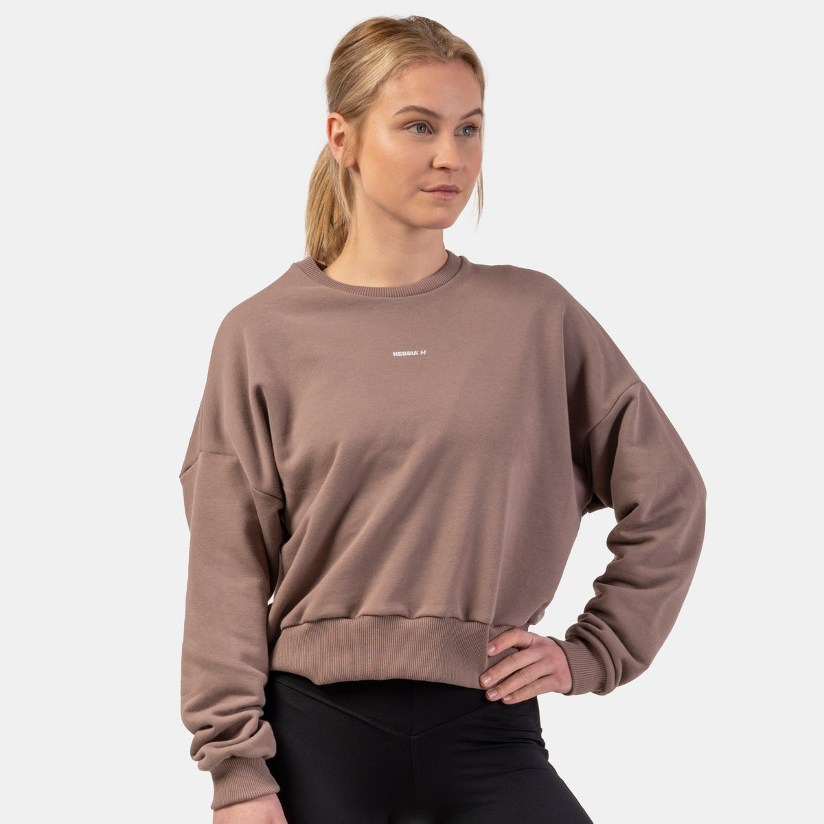 NEBBIA Loose Fit Sweatshirt "Feeling Good", brown