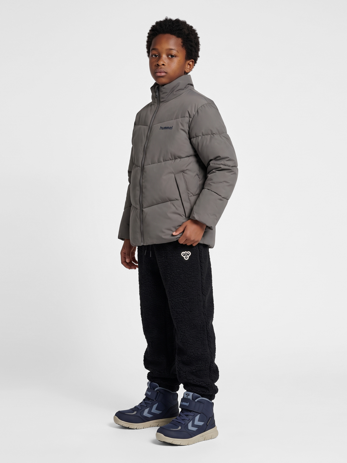 hummel Jr Puffer Jacket Dark Gull Gray